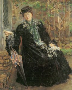 在黑色的披风中的肖像 作者 洛维斯·科林斯（Lovis Corinth）